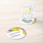 Citrus Waterverf Botanical Wedding Ronde Kartonnen Onderzetter (Insitu)