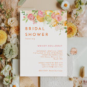 Citrus Waterverf bruids doucheuitnodiging Kaart