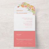 Citrus Waterverf bruiloft All In One Uitnodiging (Binnen)