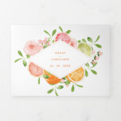 Citrus Waterverf Bruiloft Alles in een Drieluik Uitnodiging (Cover)