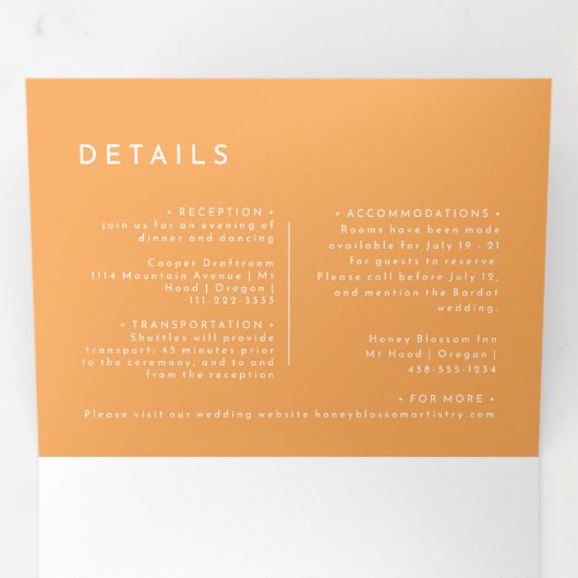 Citrus Waterverf Bruiloft Alles in een Drieluik Uitnodiging (Binnenzijde eerst)