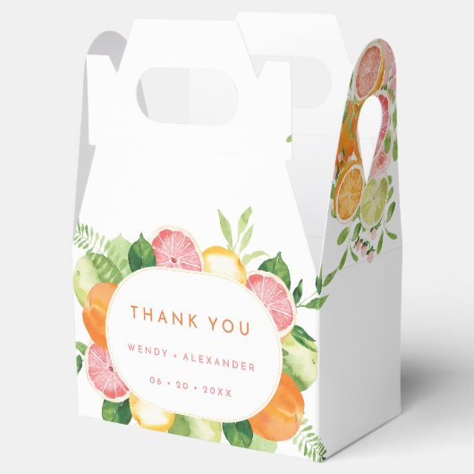 Citrus Waterverf bruiloft dank u Bedankdoosjes (Geopend)