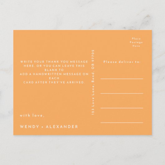 Citrus Waterverf bruiloft dank u Briefkaart (Achterkant)