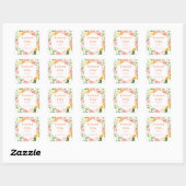 Citrus Waterverf bruiloft dank u Vierkante Sticker (Vel)