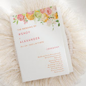 Citrus Waterverf bruiloft gevouwen Programma