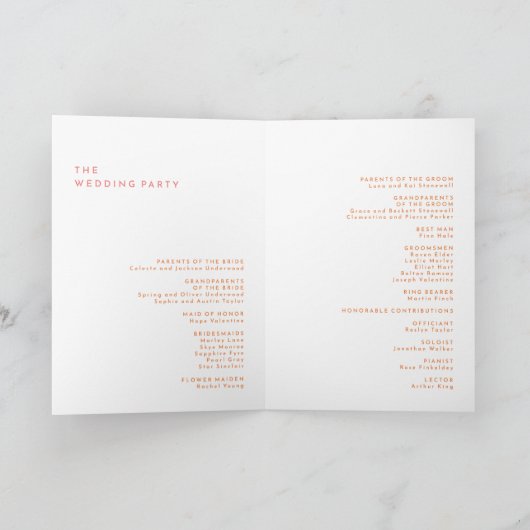 Citrus Waterverf bruiloft gevouwen Programma (Binnen)