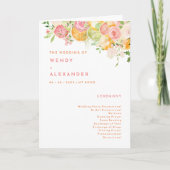Citrus Waterverf bruiloft gevouwen Programma (Voorkant)