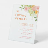 Citrus Waterverf bruiloft Memorial Reclamebord Met Voetstuk (Voorkant)