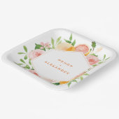 Citrus Waterverf bruiloft Papieren Bordje (Gebogen)