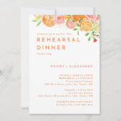 Citrus Waterverf bruiloft repetitie diner Kaart (Voorkant)