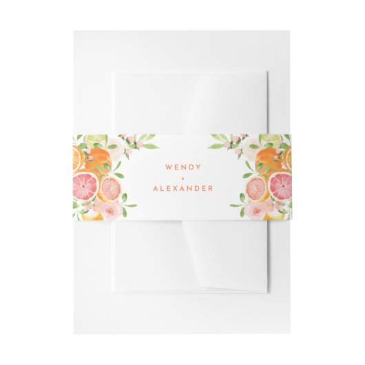 Citrus Waterverf bruiloft Uitnodigingen Wikkel (Voorkant Voorbeeld)