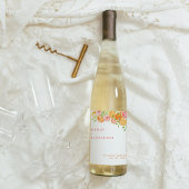 Citrus Waterverf bruiloft Wijn Etiket