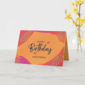 Citrus Waterverf Chic Happy Birthday Custom Name Kaart (Gele Bloem)