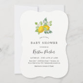 Citrus Waterverf Citroen Thema Baby Shower Kaart (Voorkant)