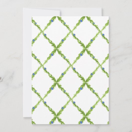 Citrus Waterverf Crest, Chinoiserie Wedding Kaart (Achterkant)