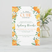 Citrus Waterverf Cutie Op de Weg Baby shower Kaart (Staand voorkant)