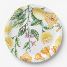 Citrus Waterverf Italiaans Citroen Papieren Bordje