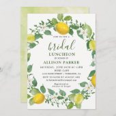 Citrus Waterverf Lemon Bridal Luncheon Invitation Kaart (Voorkant / Achterkant)