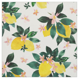 Citrus Waterverf Lemon Print van GIULIETTA Stof