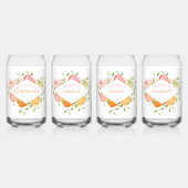 Citrus Waterverf Monogram Crest Bridal Party Blikvorm Glas (Achterkant)