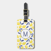 Citrus Waterverf Monogram Gepersonaliseerd Bagagelabel (Voorkant verticaal)