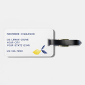 Citrus Waterverf Monogram Gepersonaliseerd Bagagelabel (Achterkant horizontaal)