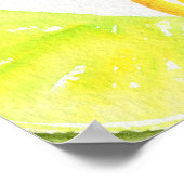 Citrus Waterverf schilderen, Limoen, Lemon, Sinaas Poster (Hoek)