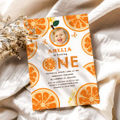 Citrus Waterverf Sinaasappel Baby 1e verjaardag Kaart