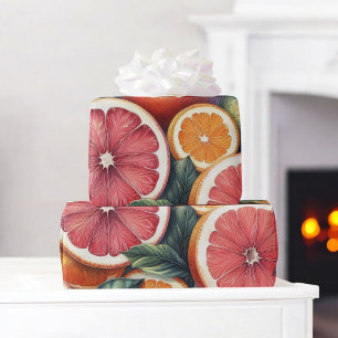 Citrus Waterverf Sinaasappel Fruit Botanische Zome Cadeaupapier