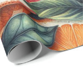 Citrus Waterverf Sinaasappel Fruit Botanische Zome Cadeaupapier (Rol Hoek)