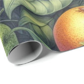 Citrus Waterverf Sinaasappel Fruit Botanische Zome Cadeaupapier (Rol Hoek)