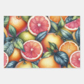 Citrus Waterverf Sinaasappel Fruit Botanische Zome Inpakpapier Vel (Voorkant 3)