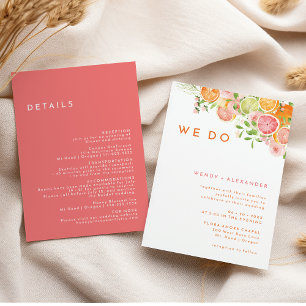 Citrus Waterverf We doen alles in één bruiloft Kaart