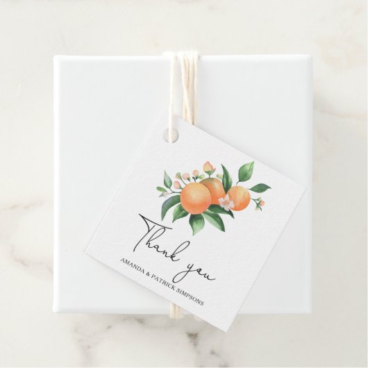 Citrus - Weddenschap Hartelijk dank Bedankjes Labels (In situ)