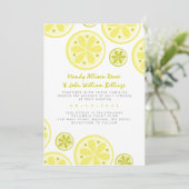 Citrus Wedding Invitation with Lemons and Limans Kaart (Staand voorkant)