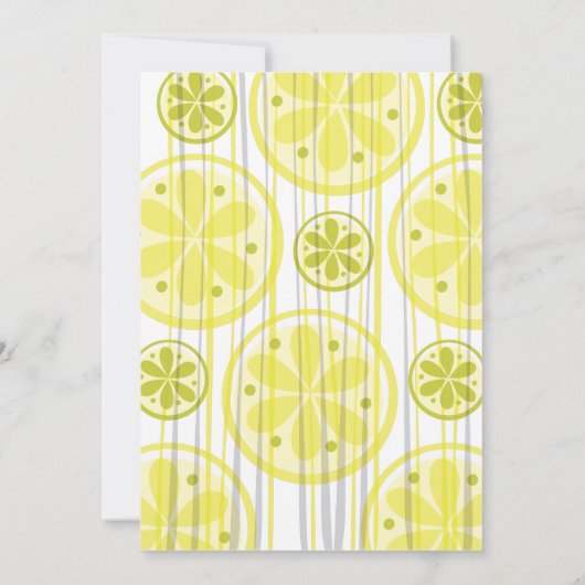 Citrus Wedding Invitation with Lemons and Limans Kaart (Achterkant)