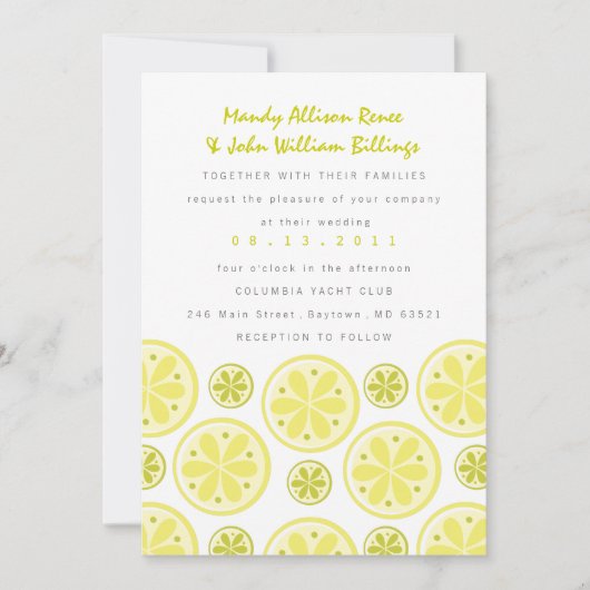 Citrus Wedding Uitnodiging (Voorkant)