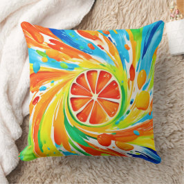 Citrus wervelende Spat Design Kussen