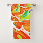 Citrus wervelende Splash Design Bad Handdoek (Insitu)