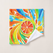 Citrus wervelende Splash Design Bad Handdoek (Wasdoekje)