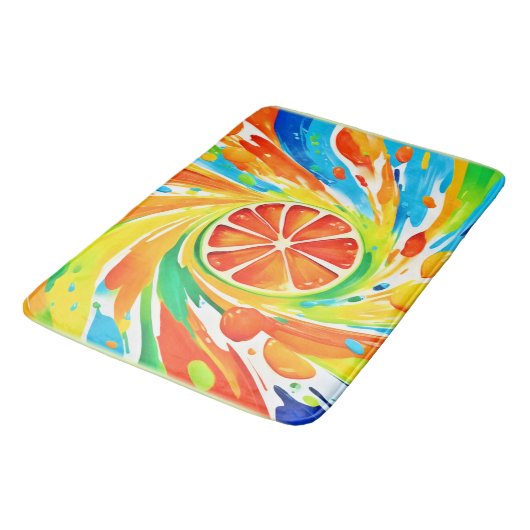 Citrus wervelende Splash Design Badmat (Gekanteld)