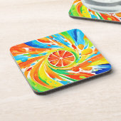 Citrus wervelende Splash Design Bier Onderzetter (Linkerzijde)