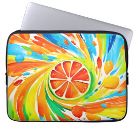 Citrus wervelende Splash Design Laptop Sleeve