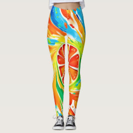 Citrus wervelende Splash Design Leggings