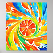 Citrus wervelende Splash Design Poster (Voorkant)