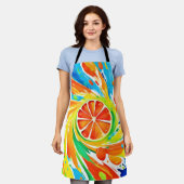 Citrus wervelende Splash Design Schort (Gedragen)