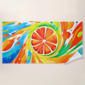 Citrus wervelende Splash Design Strandlaken (Voorkant)