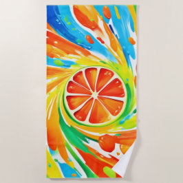 Citrus wervelende Splash Design Strandlaken