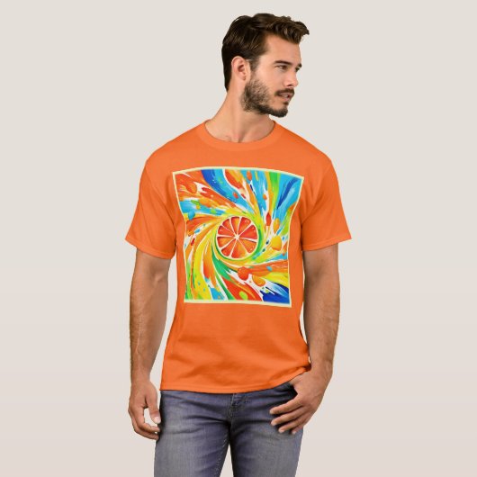 Citrus wervelende Splash Design T-shirt (Voorkant volledig)