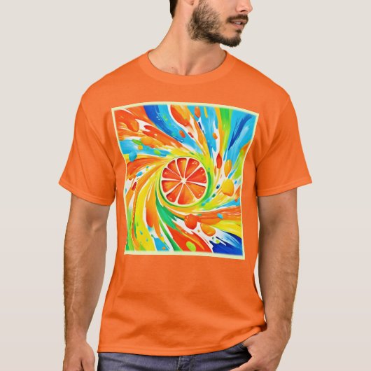 Citrus wervelende Splash Design T-shirt (Voorkant)